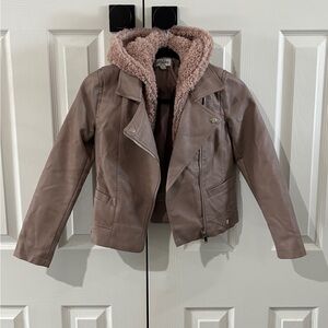 CoffeeShop Bomber Jacket Pink Lining Hoodie